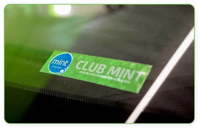 Automatic car wash club member label